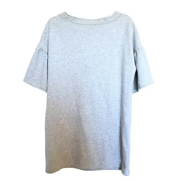 Sanctuary Mariska Lace up Gray Sweatshirt Dress Oversized S Earthy Minimalist - Picture 3 of 10